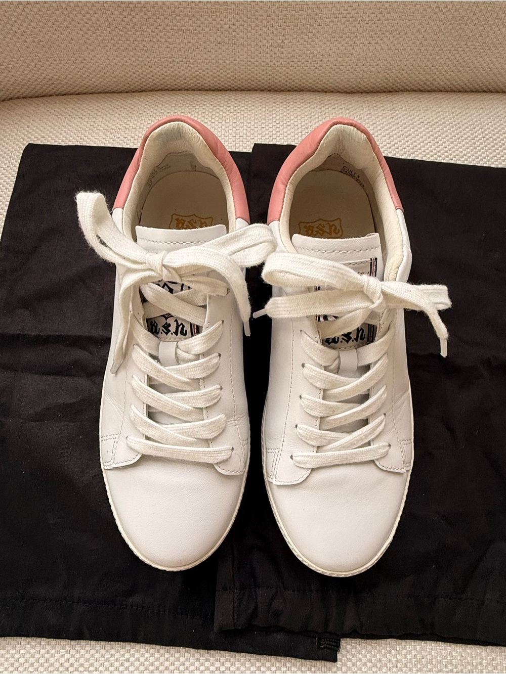 Ash Women's White Sneakers with Pink Heel